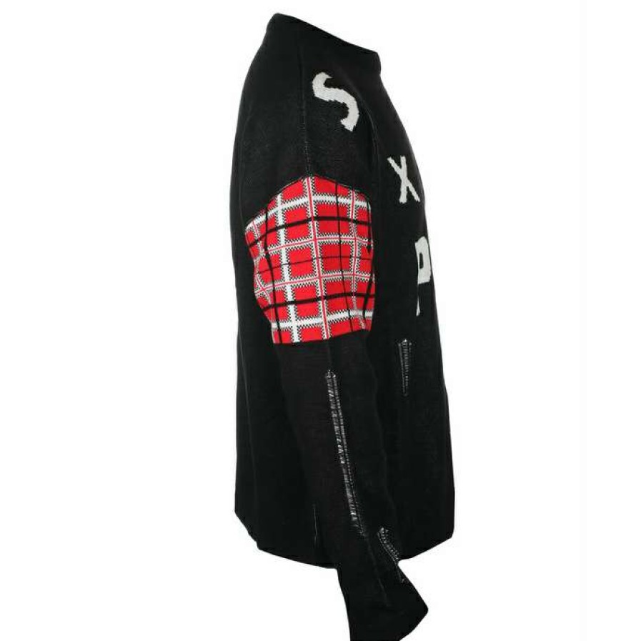 Sweaters * | Men'S Sweater Sex Pistols Distressed Tartan Logo- Rock Off