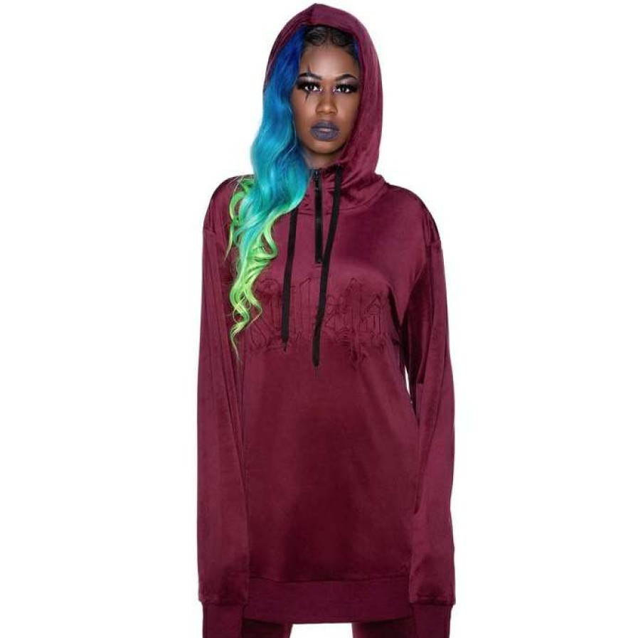 Hoodies * | Unisex Hoodie Killstar Fester Burgundy