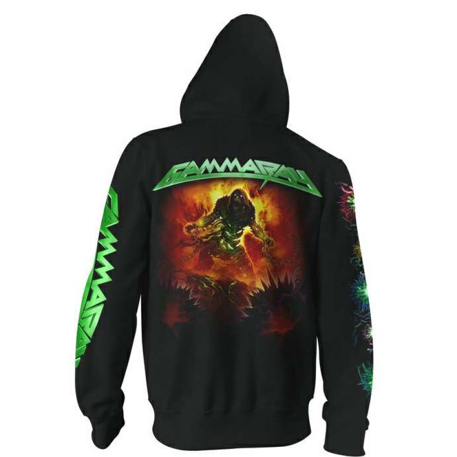 Zippered Hoodies * | Men'S Sweatshirt Gamma Ray 30 Years Green Logo Art Worx