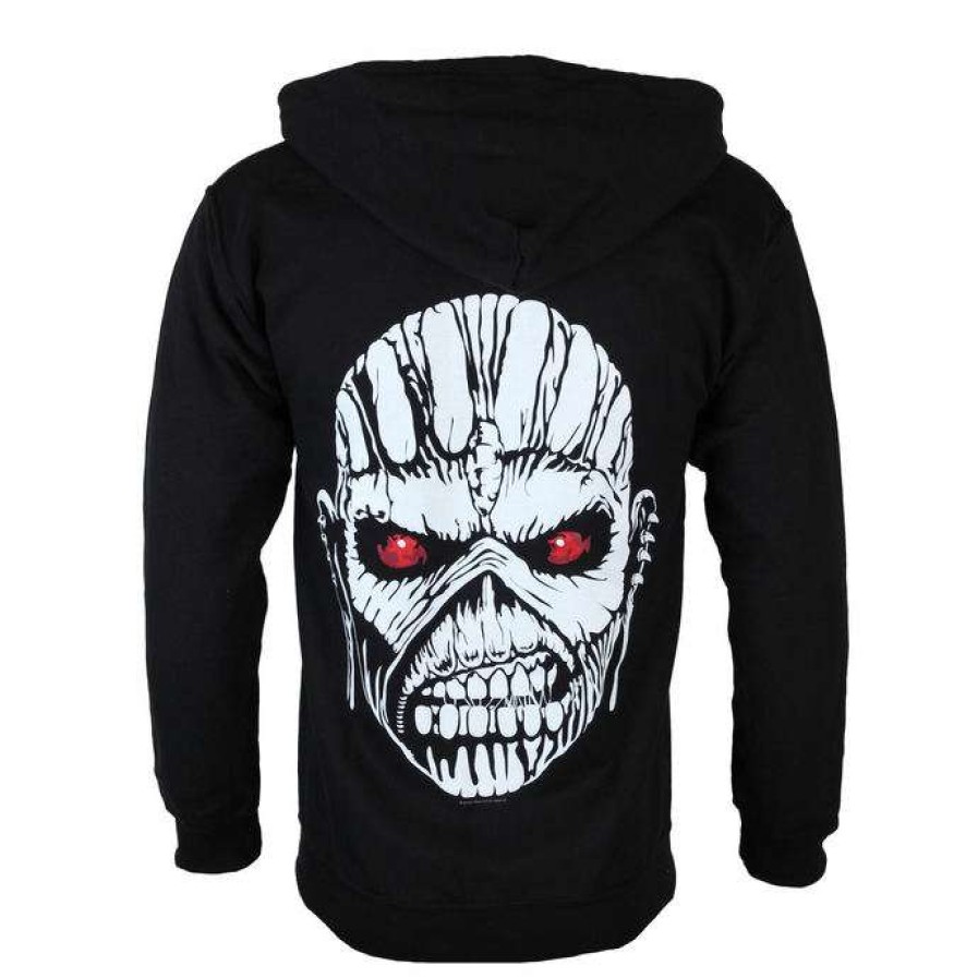 Zippered Hoodies * | Hoodie Men'S Iron Maiden Eddie Axe White Rock Off