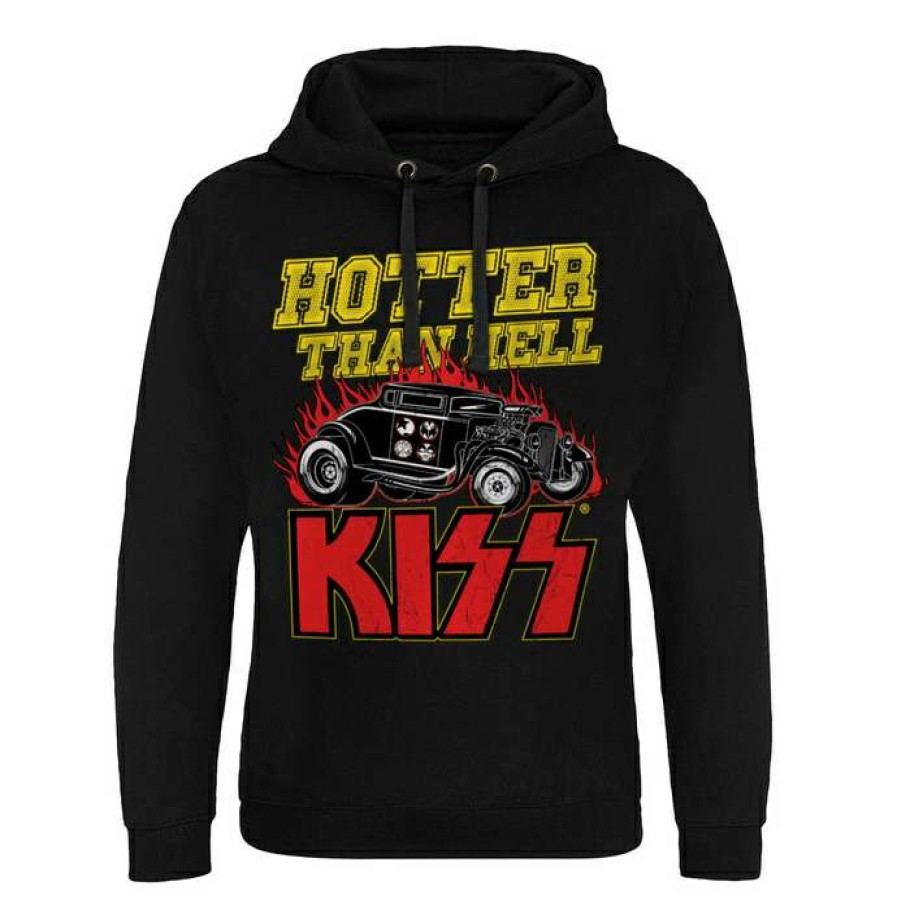 Hoodies * | Men'S Sweatshirt Kiss Hotter Than Hell Black Hybris