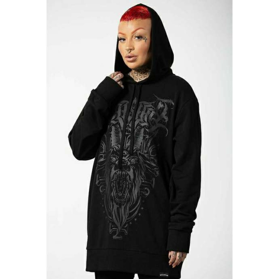 Hoodies * | Unisex Sweatshirt Killstar Bellow Longline