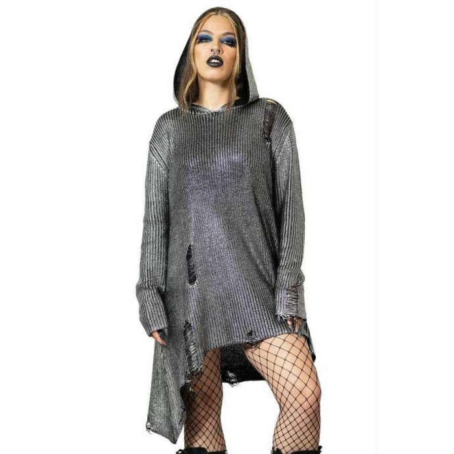 Sweaters * | Sweater Unisex Killstar Hot As Heim Silver