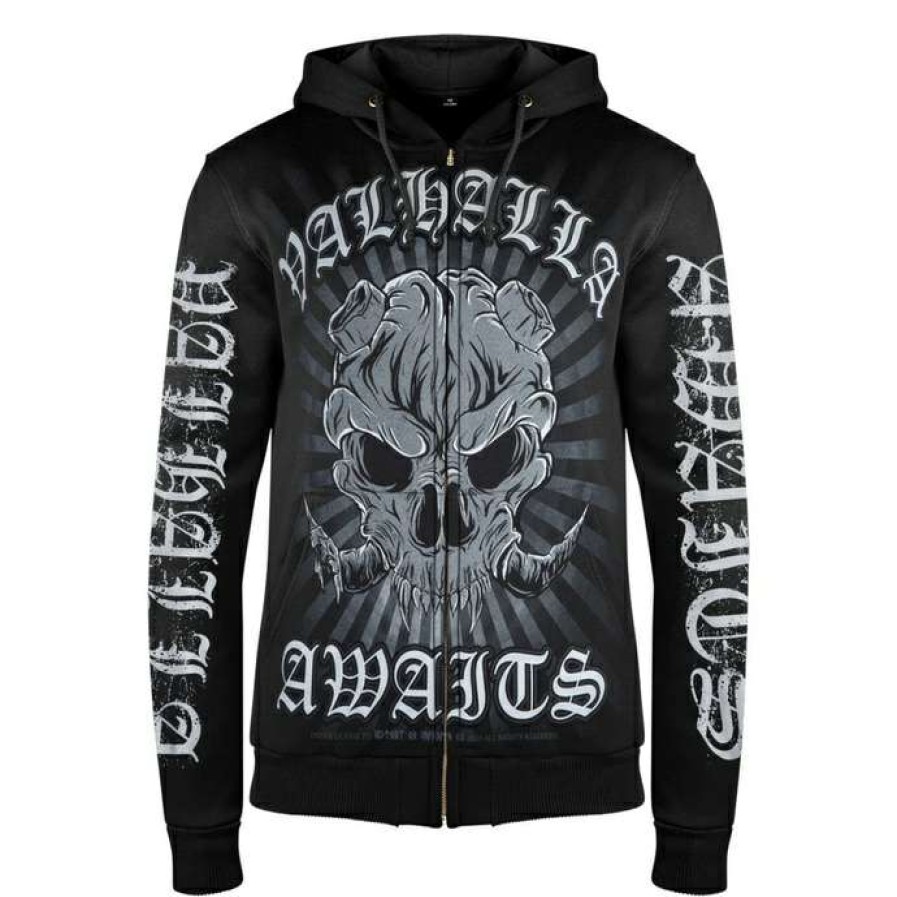 Zippered Hoodies * | Men'S Hoodie Victory Or Valhalla Deamon