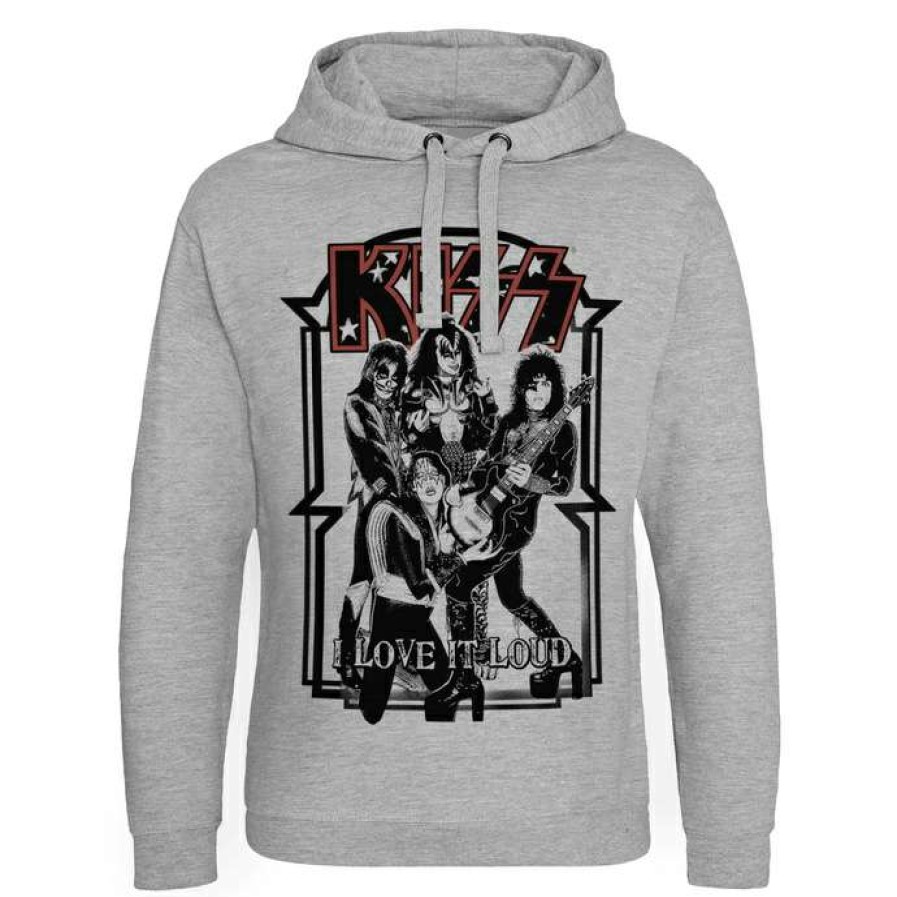 Hoodies * | Men'S Sweatshirt Kiss I Love It Loud Heather Grey Hybris