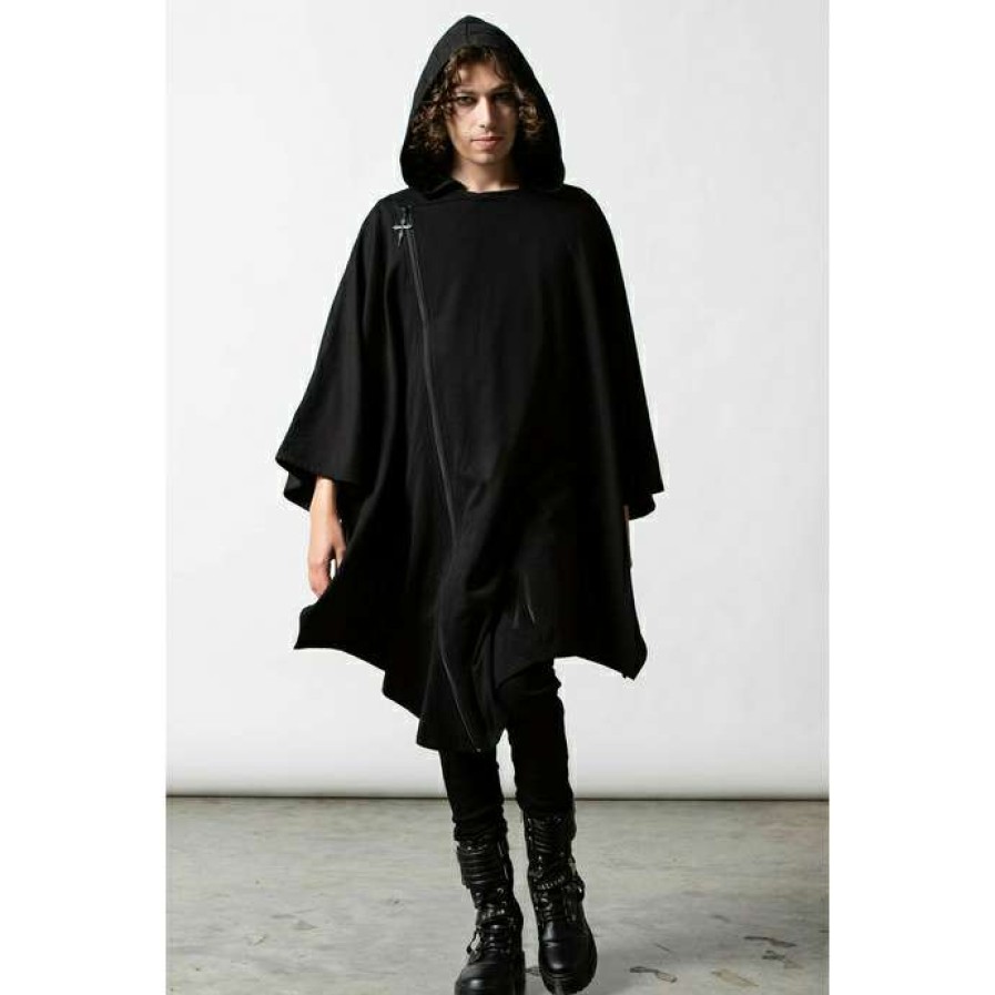 Zippered Hoodies * | Unisex Sweatshirt (Cardigan) Killstar Evilish Cloak Black