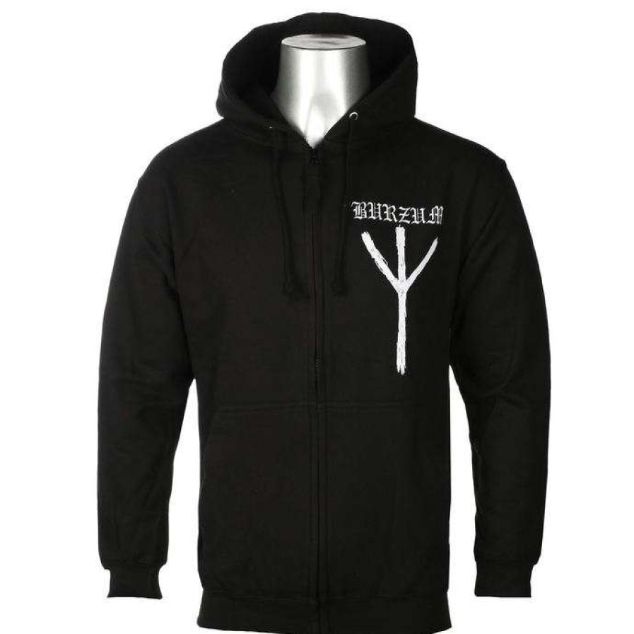 Zippered Hoodies * | Hoodie Men'S Burzum Rune Plastic Head