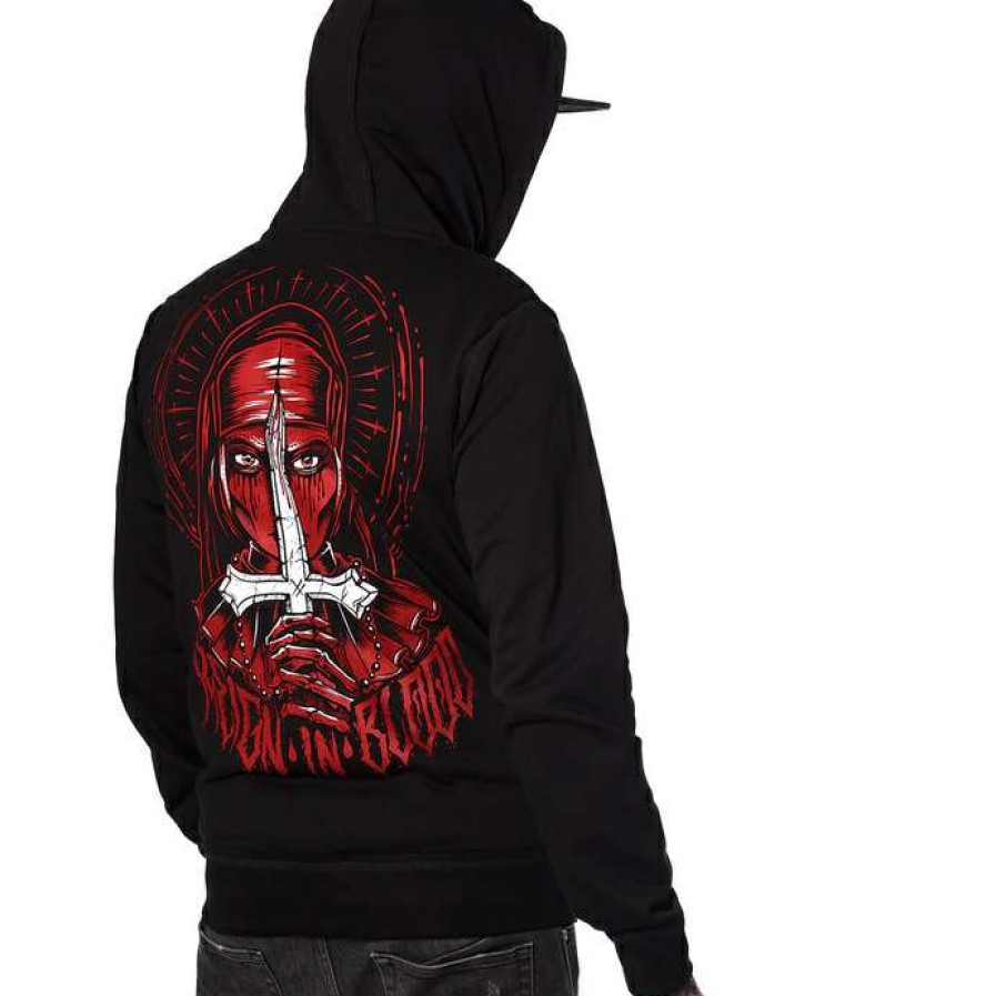 Zippered Hoodies * | Hoodie Men'S Capuche Crucifix Hyraw