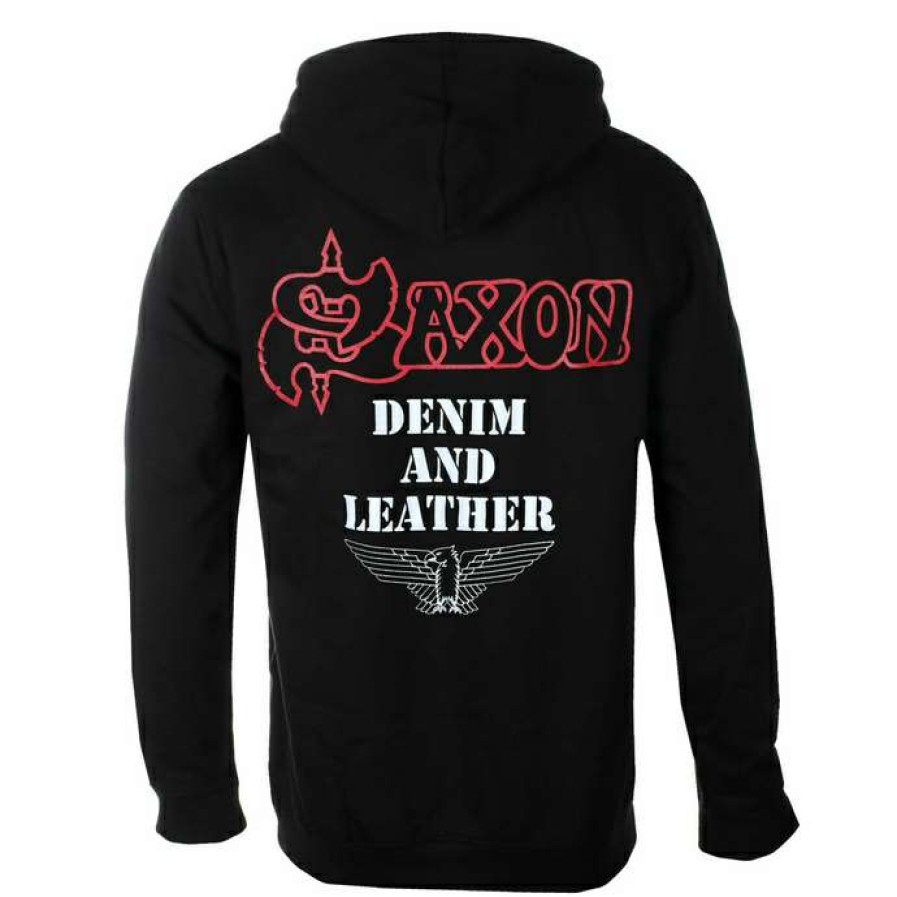 Hoodies * | Men'S Hoodie Saxon Denim And Leather Plastic Head