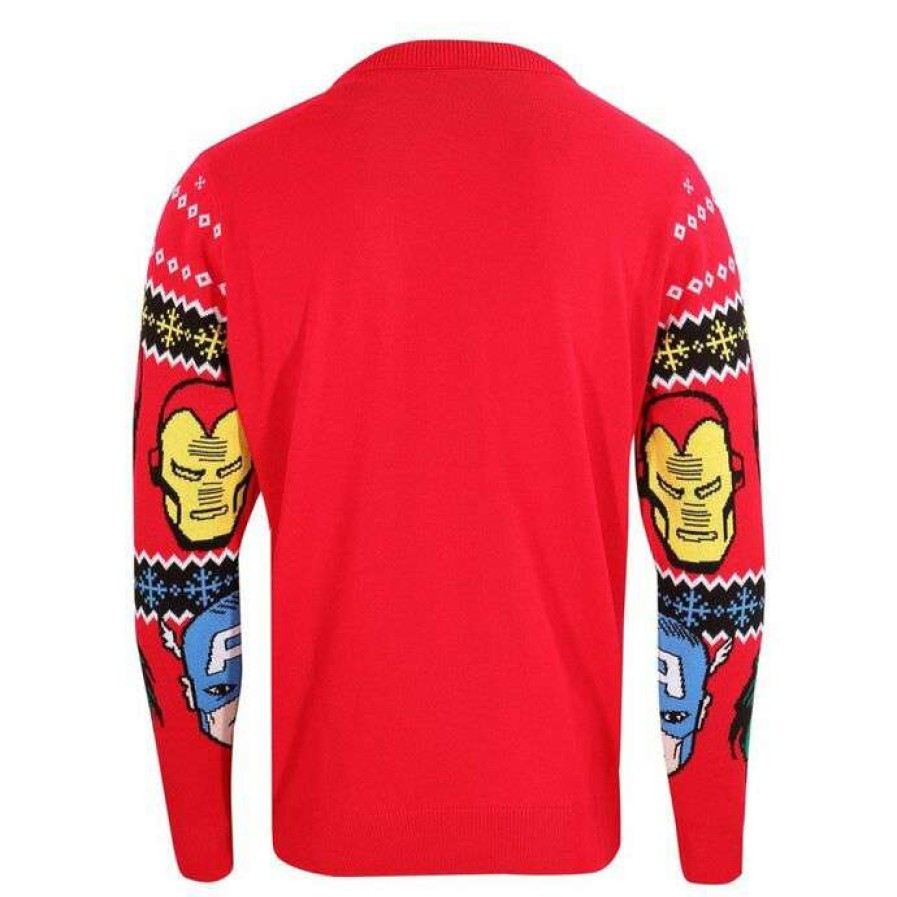 Sweaters * | Sweater Unisex Marvel Comics Christmas Jumper Face'S