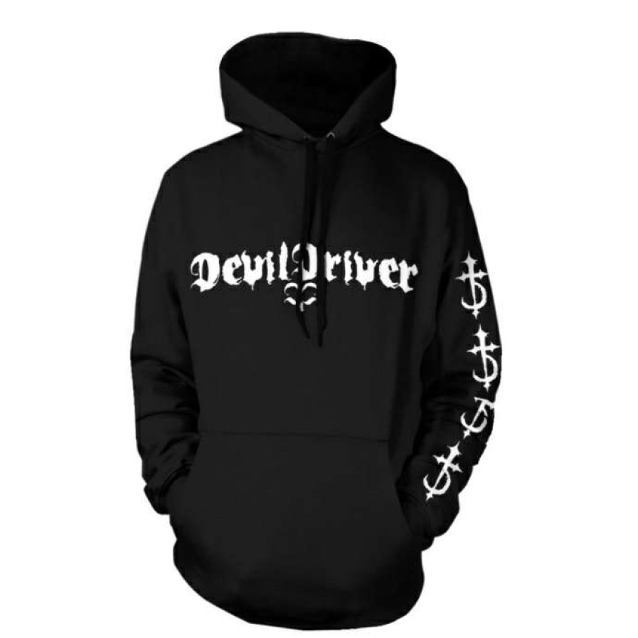 Hoodies * | Hoodie Men'S Devildriver Logo Careless Black Nnm