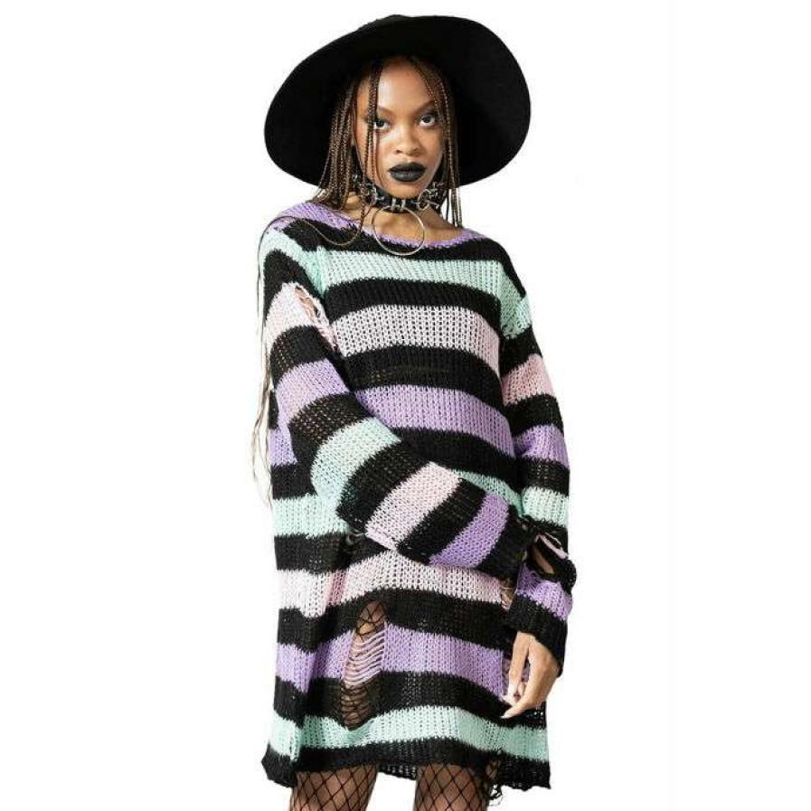 Sweaters * | Sweater Unisex Killstar Pastel Punk Knit Multi