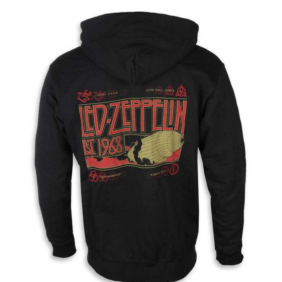 Zippered Hoodies * | Men'S Sweatshirt Led Zeppelin Zeppelin & Smoke Black