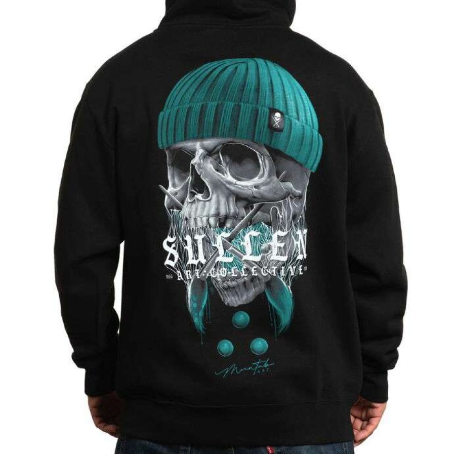 Zippered Hoodies * | Men'S Hoodie Sullen Blue Head Black