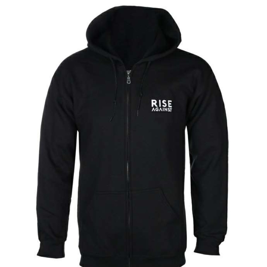 Zippered Hoodies * | Men'S Sweatshirt Rise Against Wolves Pocket Black Kings Road