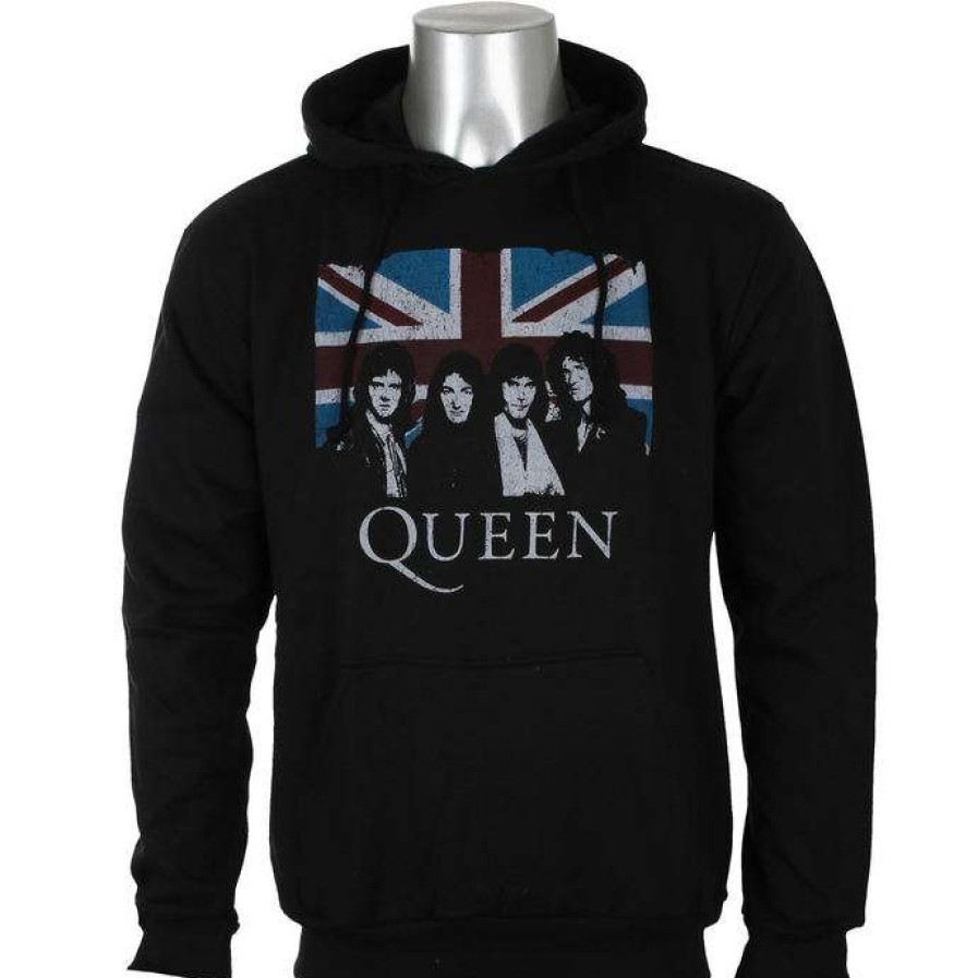 Hoodies * | Men'S Sweatshirt Queen Vintage Union Jack Rock Off