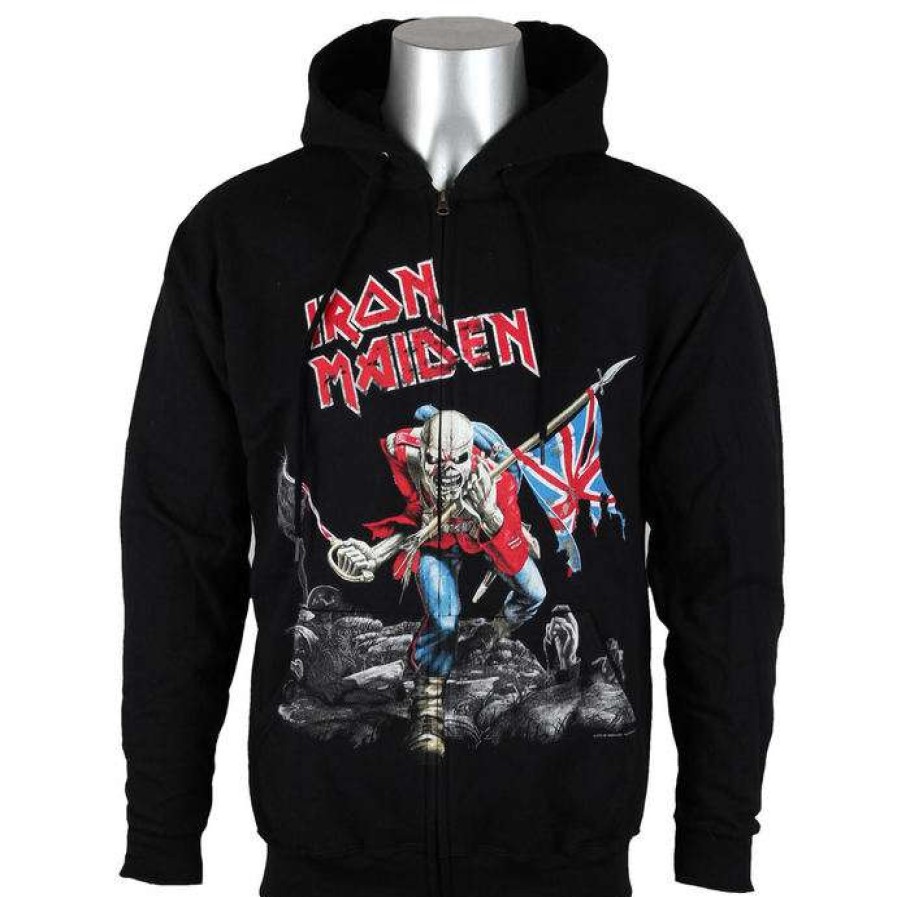 Zippered Hoodies * | Hoodie Men'S Iron Maiden Scuffed Trooper Rock Off