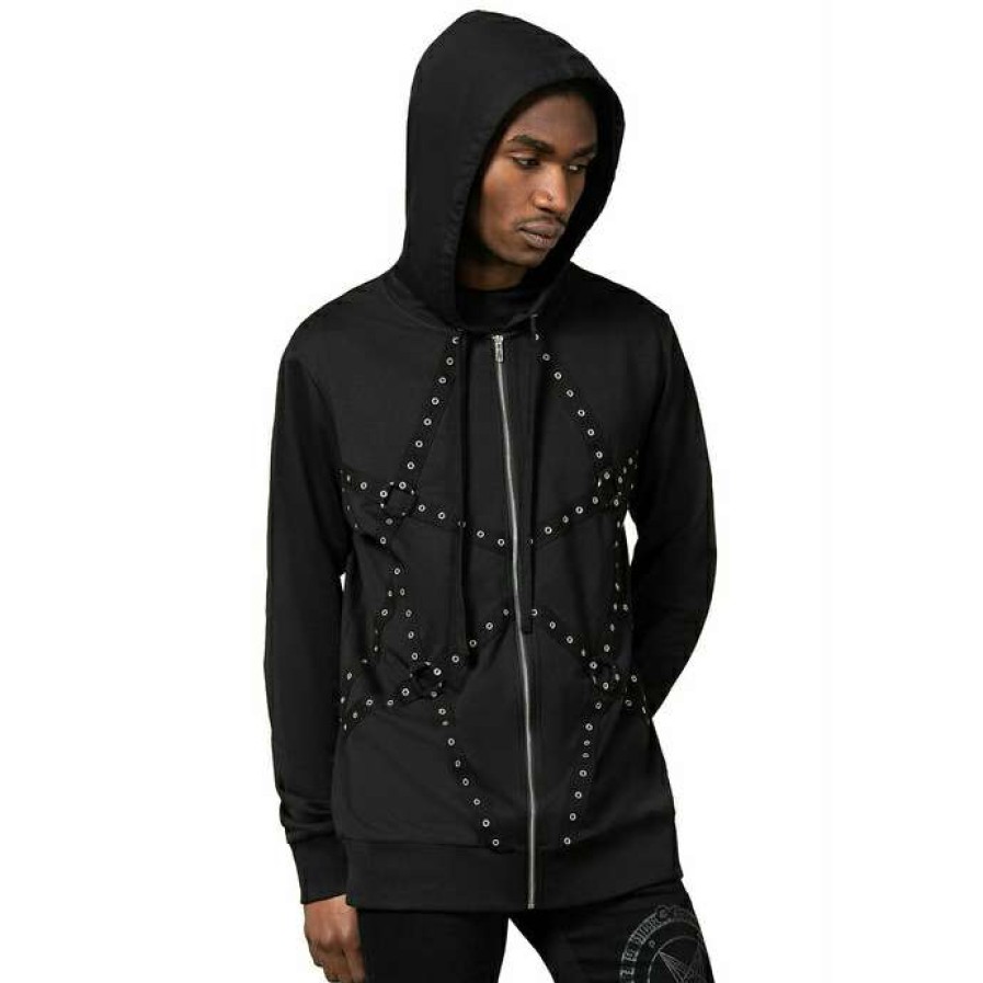 Zippered Hoodies * | Sweatshirt Unisex Killstar Deadlock Black