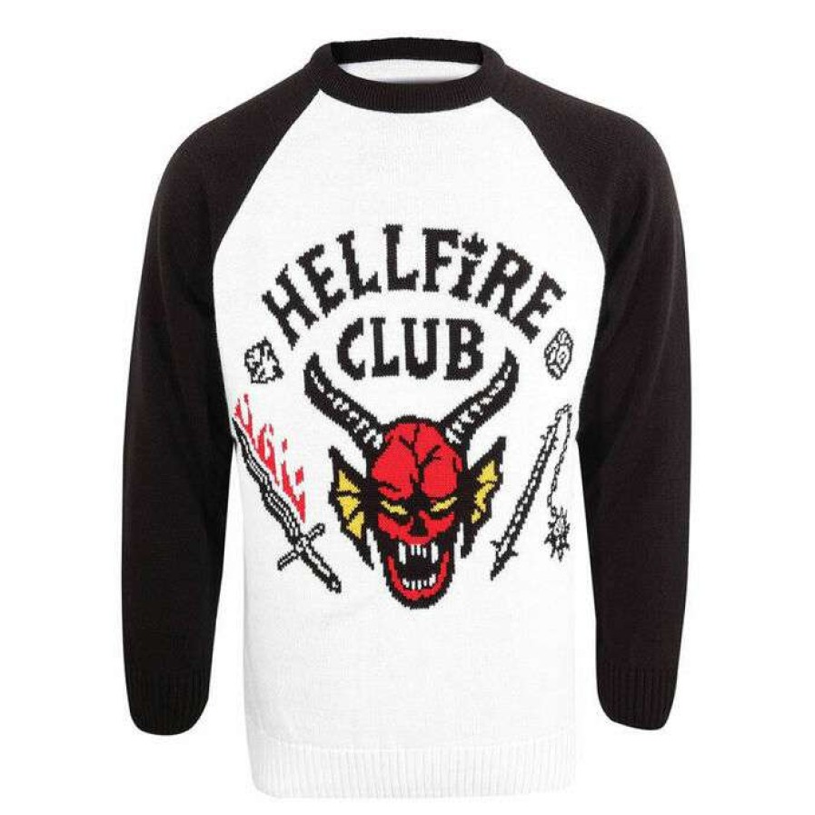 Sweaters * | Sweater Unisex Stranger Things Christmas Jumper Hellfire Club