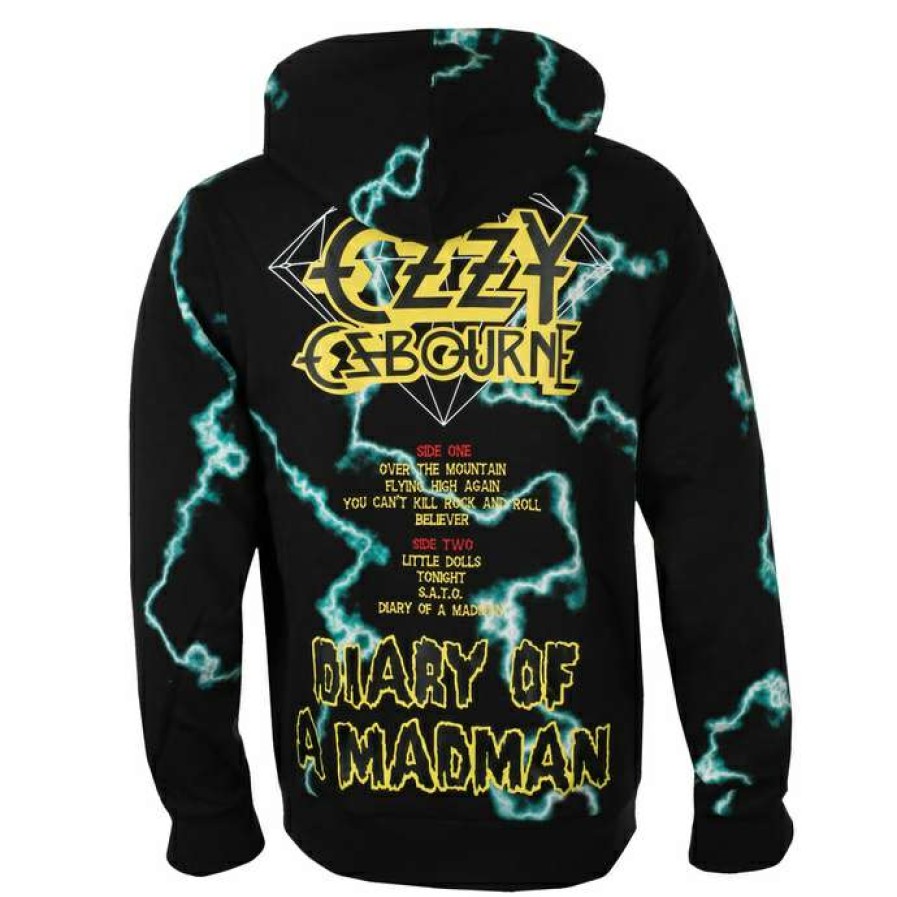 Hoodies * | Men'S Hoodie Diamond X Ozzy Osbourne Mad Lightning Black