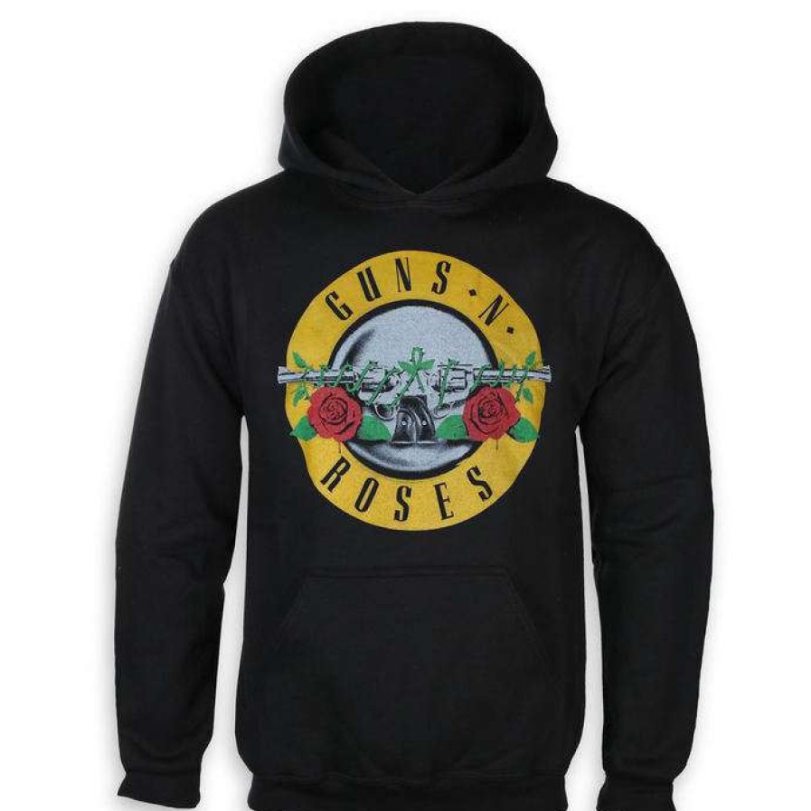 Hoodies * | Hoodie Men'S Guns N' Roses Classic Logo Rock Off